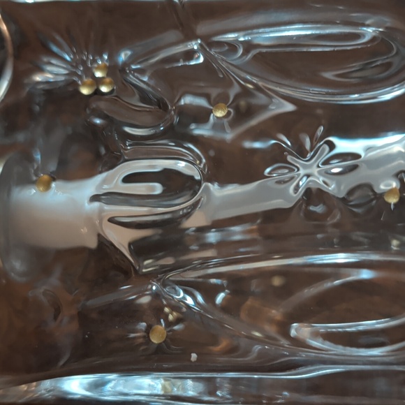 "Joy" Clear Glass Soap Dispenser with Gold Pump NEW - Picture 2 of 11